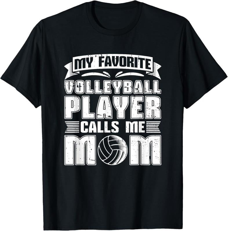100% Cotton My Favorite Volleyball Player Calls Me Mom - Volleyball Mom T-Shirt Hoodie, Sweatshirt | HypeCrazeTee.com