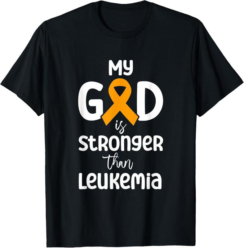 [100% Cotton]My God Is Stronger Than Leukemia Awareness Ribbon T-Shirt Hoodie, Sweatshirt | HypeCrazeTee.com