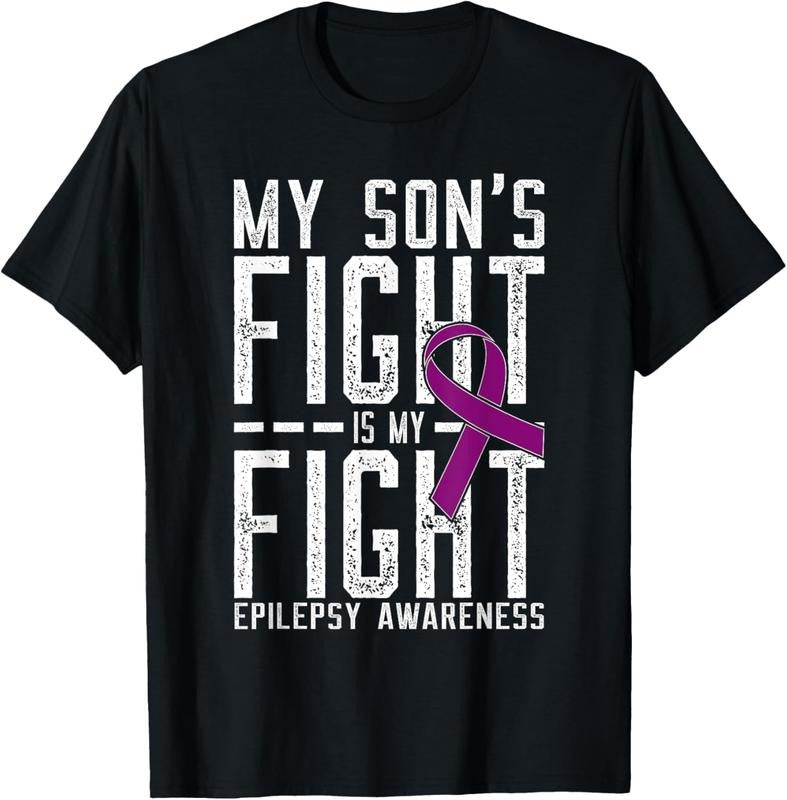 100% Cotton My Son's Fight is My Fight Epilepsy Awareness T-Shirt Hoodie, Sweatshirt | HypeCrazeTee.com