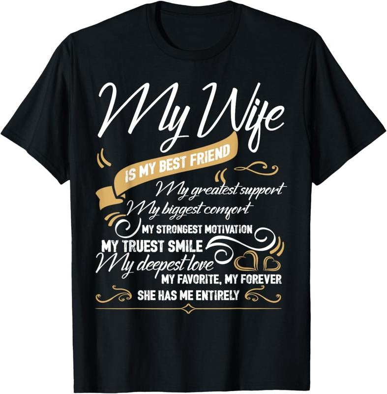 100% Cotton My Wife Is My Best Friend T Shirt T-Shirt Hoodie, Sweatshirt | HypeCrazeTee.com