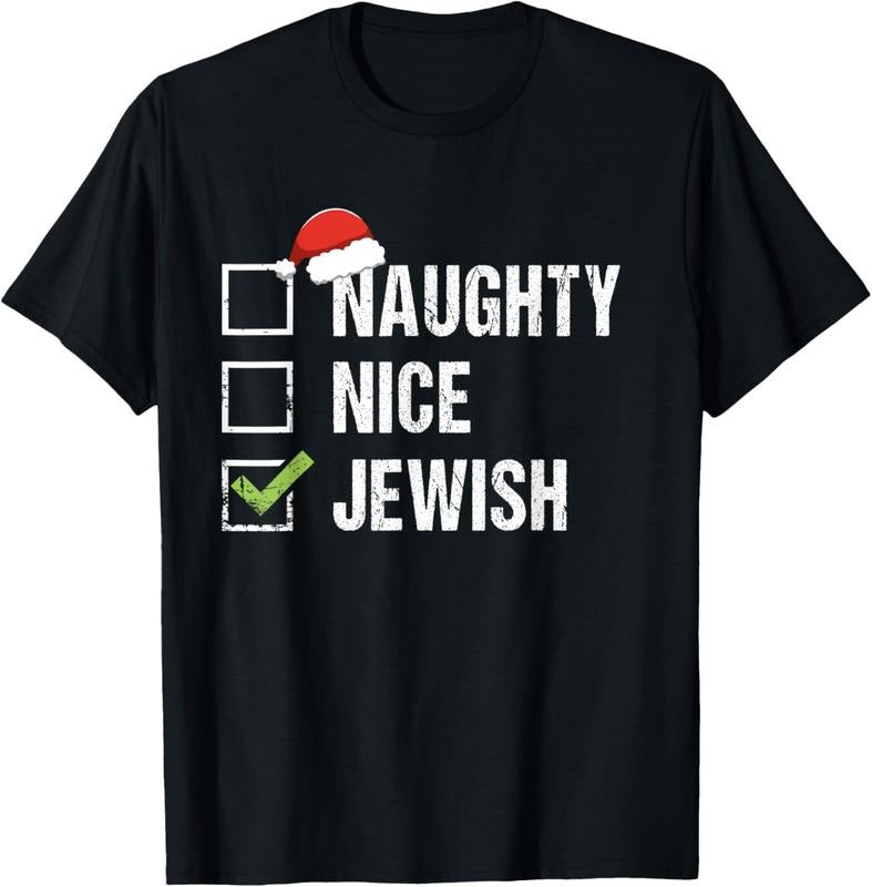 100% Cotton Naughty Nice Jewish Shirt Santa Jew Christmas Gift Hanukkah T-Shirt Hoodie, Sweatshirt | HypeCrazeTee.com