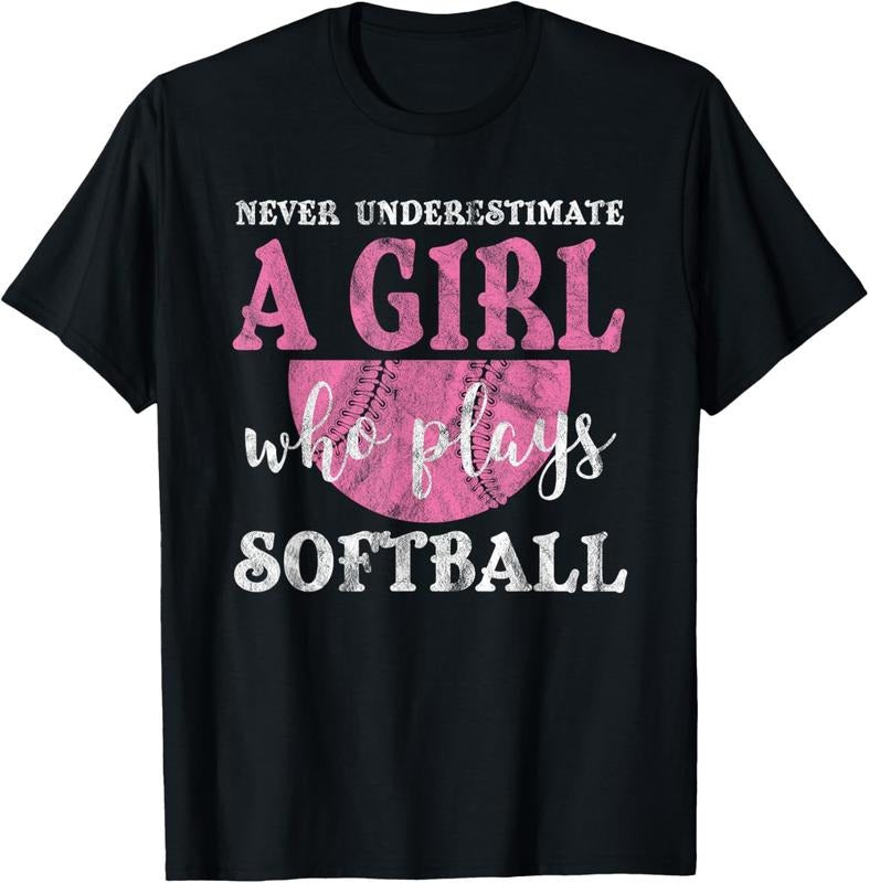 100% Cotton Never Underestimate A Girl Who Plays Softball Grunge Look T-Shirt Hoodie, Sweatshirt | HypeCrazeTee.com
