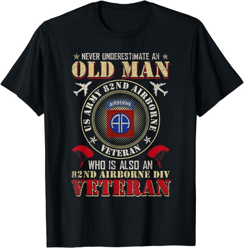 [100% Cotton]Never Undertimate An Old Man 82nd Airborne Paratrooper T-Shirt Hoodie, Sweatshirt | HypeCrazeTee.com