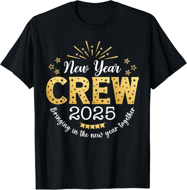 100% Cotton New Year Crew 2025 Bringing In The New Year Together Family T-Shirt Hoodie, Sweatshirt | HypeCrazeTee.com