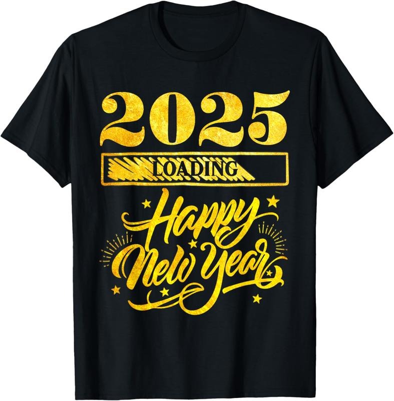 100% Cotton New Years Eve Party 2025 Loading Happy New Year Fireworks T-Shirt Hoodie, Sweatshirt | HypeCrazeTee.com
