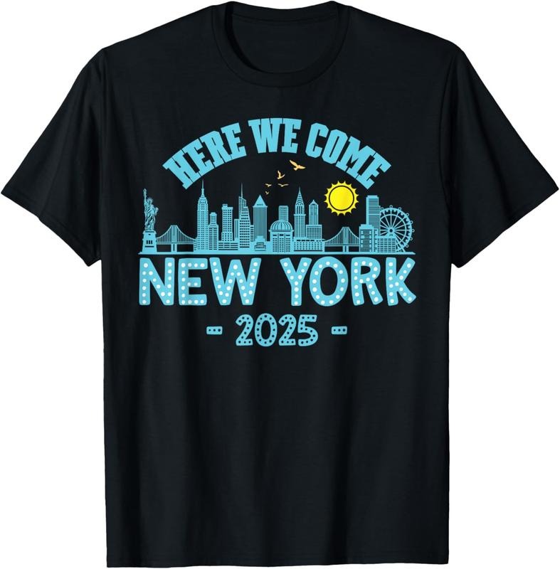 100% Cotton New York Trip 2025 Here We Come Matching Family Vacation T-Shirt Hoodie, Sweatshirt | HypeCrazeTee.com