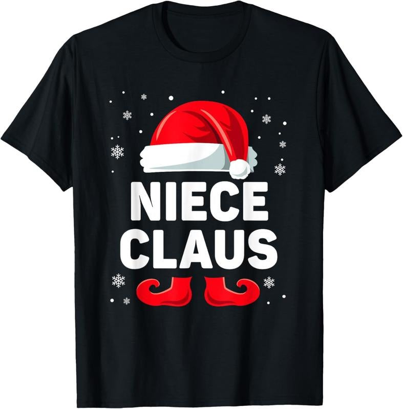 100% Cotton Niece Claus Christmas Matching Family Group Funny Xmas T-Shirt Hoodie, Sweatshirt | HypeCrazeTee.com