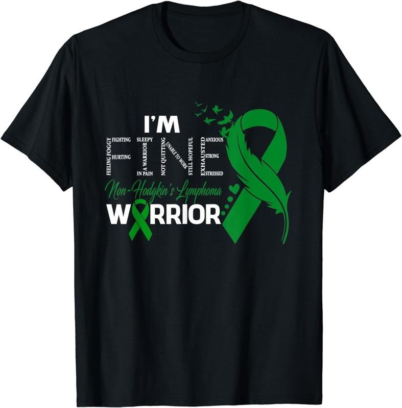 [100% Cotton]Non-Hodgkin's Lymphoma Warrior I'm Fine Feather T-Shirt Hoodie, Sweatshirt | HypeCrazeTee.com