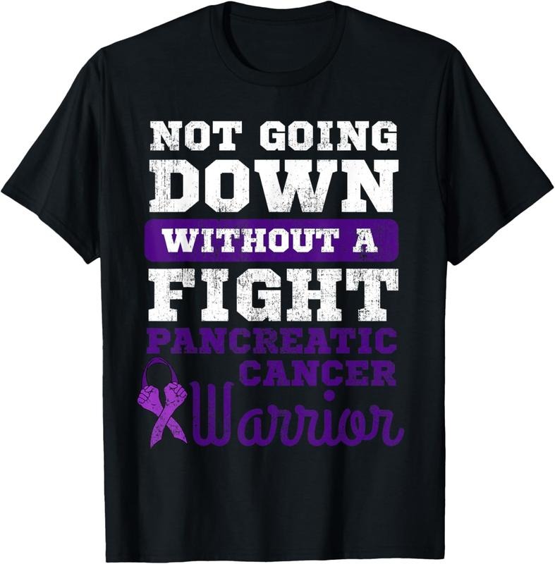 100% Cotton Not Going Down Without A Fight Pancreatic Cancer Warrior T-Shirt Hoodie, Sweatshirt | HypeCrazeTee.com