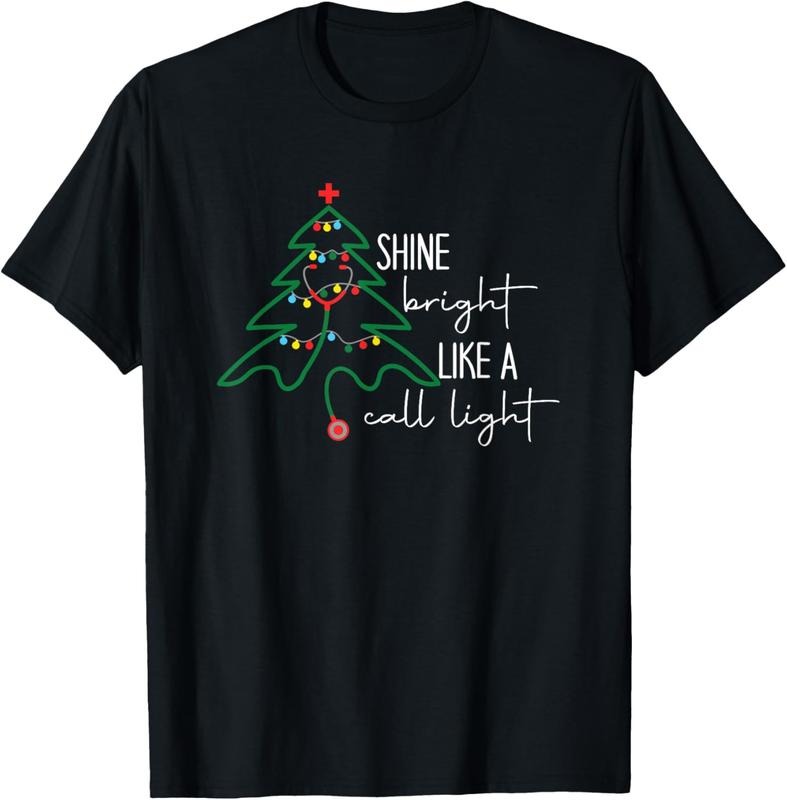 100% Cotton Nurse Christmas Lights Shine Bright Like A Call Light T-Shirt Hoodie, Sweatshirt | HypeCrazeTee.com