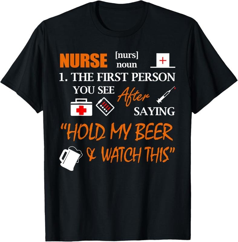 100% Cotton Nurse Definition T Shirt, Funny Hold My Beer Shirt T-Shirt Hoodie, Sweatshirt | HypeCrazeTee.com