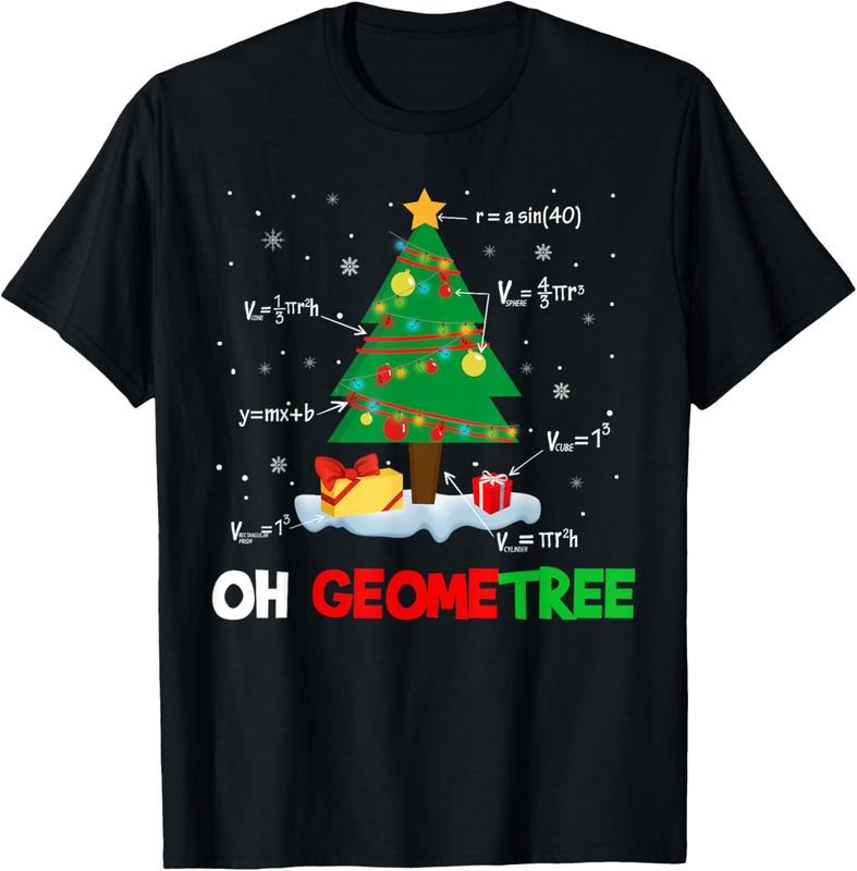 100% Cotton Oh Geometree Funny Christmas Tree Geometry Math Teacher Gift T-Shirt Hoodie, Sweatshirt | HypeCrazeTee.com