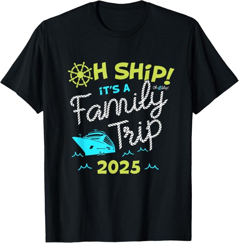 100% Cotton Oh Ship It's a Family Trip 2025, Matching Family 2025 Cruise T-Shirt Hoodie, Sweatshirt | HypeCrazeTee.com