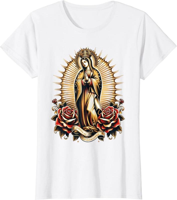 [100% Cotton]Our Lady Virgen De Guadalupe Virgin Mary Catholic Saint Art T-Shirt Hoodie, Sweatshirt | HypeCrazeTee.com