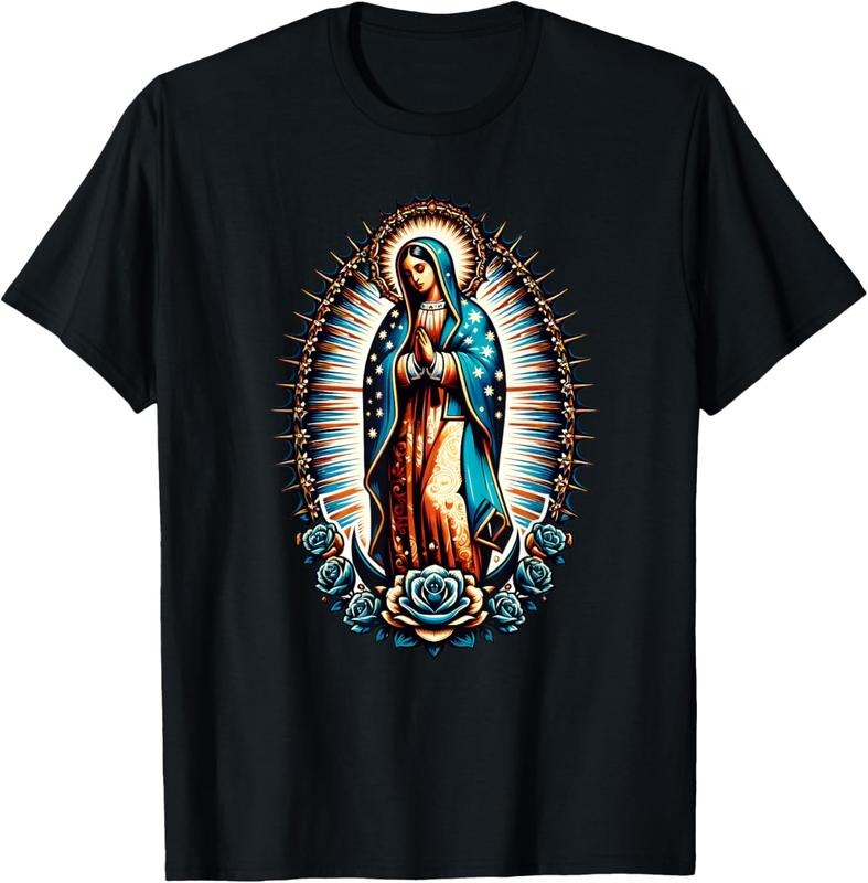 100% Cotton Our Lady Virgen De Guadalupe Virgin Mary Catholic Saint Art T-Shirt Hoodie, Sweatshirt | HypeCrazeTee.com