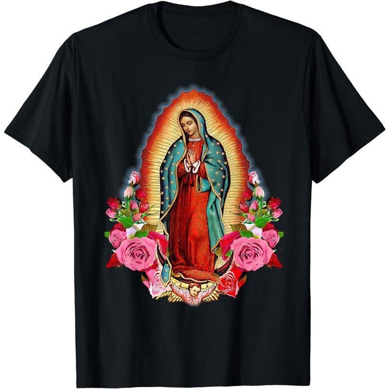 100% Cotton Our Lady of Guadalupe Saint Virgin Mary Retro T-Shirt Hoodie, Sweatshirt | HypeCrazeTee.com