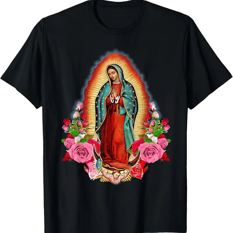 100% Cotton Our Lady of Guadalupe Saint Virgin Mary Shirt T-Shirt Hoodie, Sweatshirt | HypeCrazeTee.com