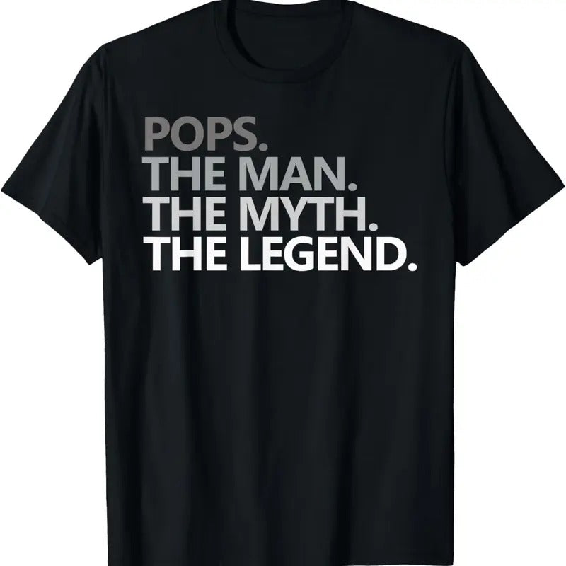 100% Cotton POPS THE MAN THE MYTH THE LEGEND Father's Day Gift Grandpa T-Shirt Hoodie, Sweatshirt | HypeCrazeTee.com