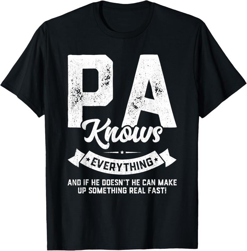 100% Cotton Pa Knows Everything Shirt 60th Gift Funny Father's Day T-Shirt Hoodie, Sweatshirt | HypeCrazeTee.com