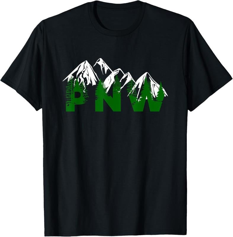 100% Cotton Pacific Northwest PNW Pine Trees Mountains Gift T-Shirt Hoodie, Sweatshirt | HypeCrazeTee.com