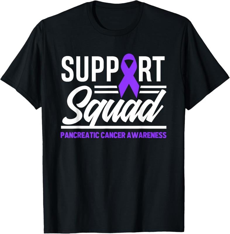 100% Cotton Pancreatic Cancer Support Squad Pancreatic Cancer Awareness T-Shirt Hoodie, Sweatshirt | HypeCrazeTee.com