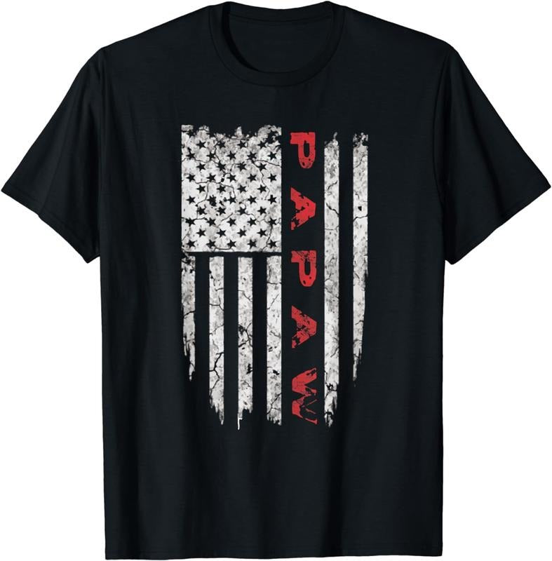 [100% Cotton]Papaw American Flag T-shirt Grandpa Gifts Men Tee Shirts Hoodie, Sweatshirt | HypeCrazeTee.com