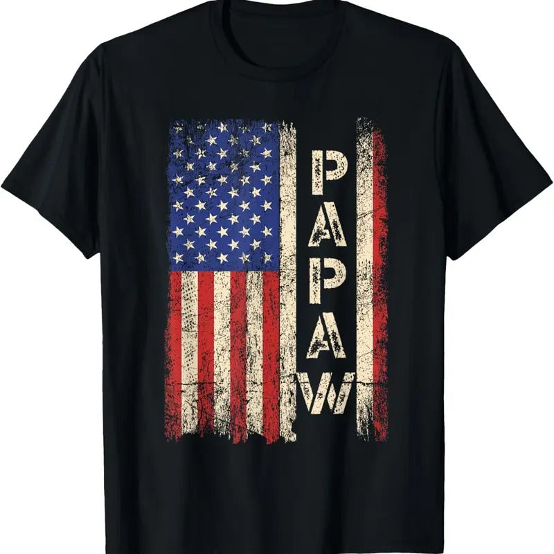 100% Cotton Papaw Grandpa US American Flag Shirt Grandfather Day T-Shirt Hoodie, Sweatshirt | HypeCrazeTee.com
