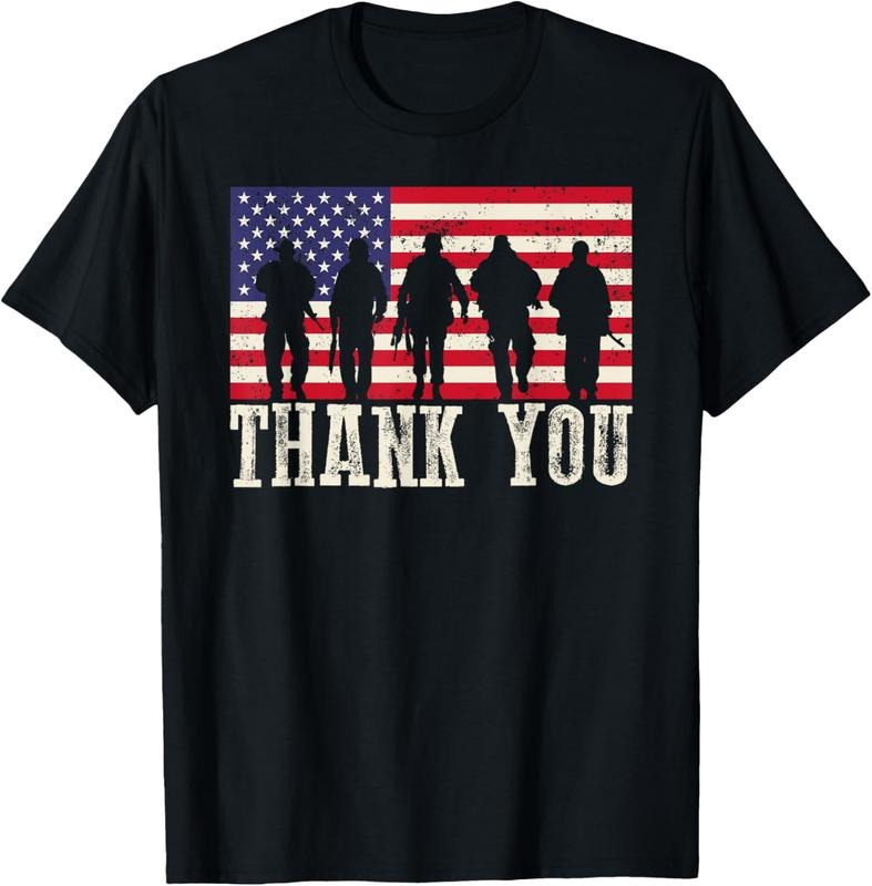 100% Cotton Patriotic American Flag Thank You For Men Women  Girl Boy Shirt T-Shirt Hoodie, Sweatshirt | HypeCrazeTee.com