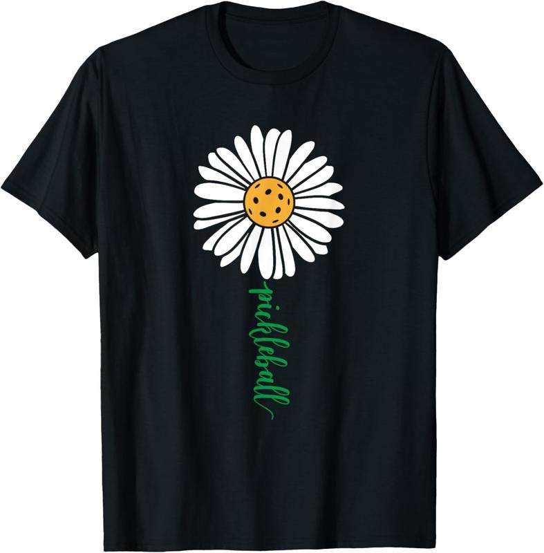100% Cotton Pickleball Daisy Flower T-Shirt Hoodie, Sweatshirt | HypeCrazeTee.com