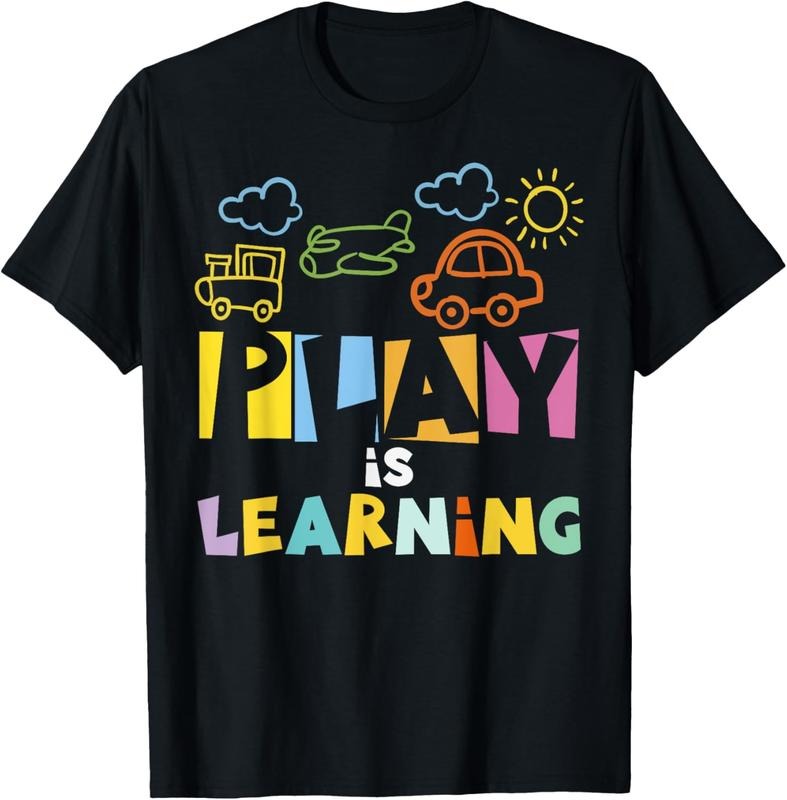 100% Cotton Play is Learning design | T designs For Teachers Preschool T-Shirt Hoodie, Sweatshirt | HypeCrazeTee.com