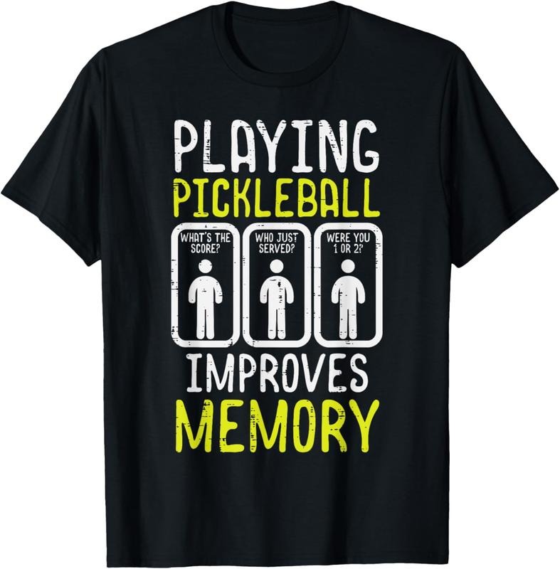 100% Cotton Playing Pickleball Improves Memory Pickle Ball Men Women Kid T-Shirt Hoodie, Sweatshirt | HypeCrazeTee.com
