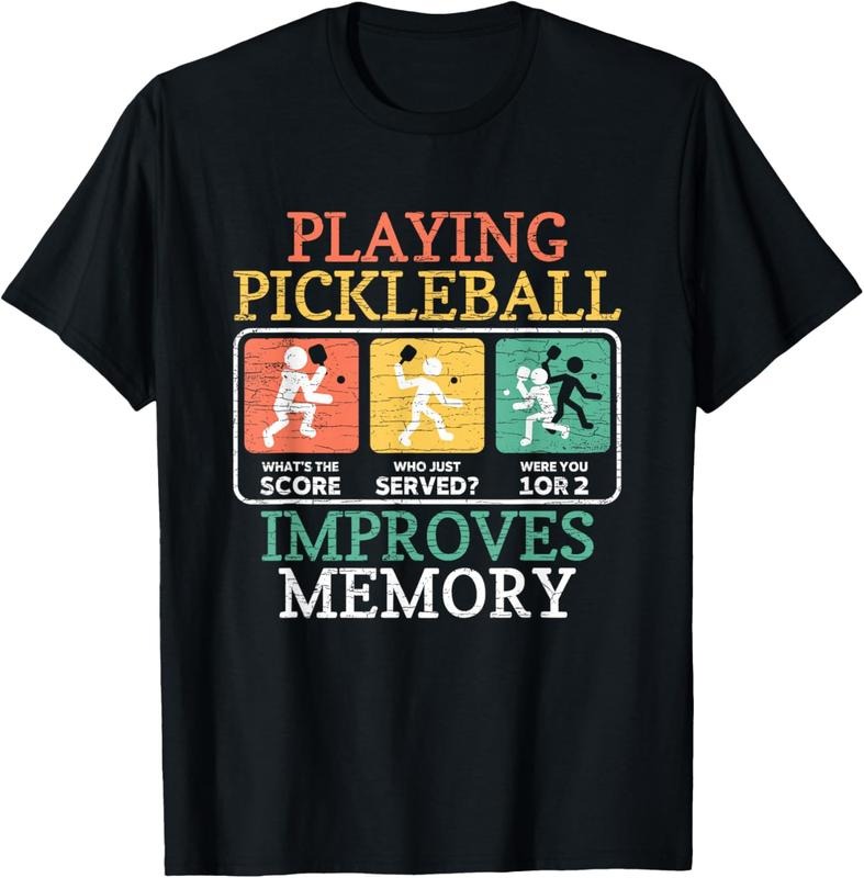 100% Cotton Playing Pickleball Improves Memory Pickleball T-Shirt Hoodie, Sweatshirt | HypeCrazeTee.com