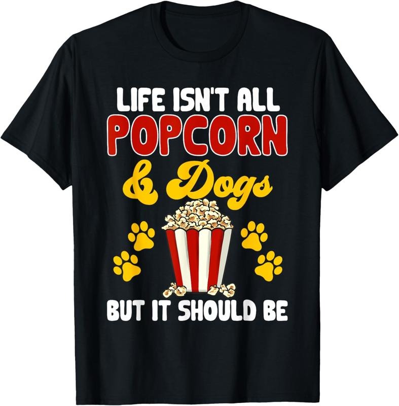 100% Cotton Popcorn Movie Night Snack Dogs Popcorn T-Shirt Hoodie, Sweatshirt | HypeCrazeTee.com