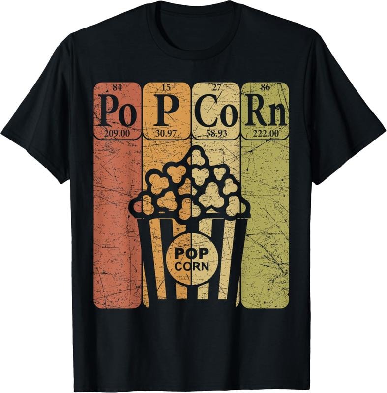 100% Cotton Popcorn Periodic Table Elements Cinema Lover Movie Snack T-Shirt Hoodie, Sweatshirt | HypeCrazeTee.com