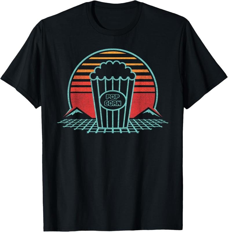 100% Cotton Popcorn Retro 80s Style T-Shirt Hoodie, Sweatshirt | HypeCrazeTee.com