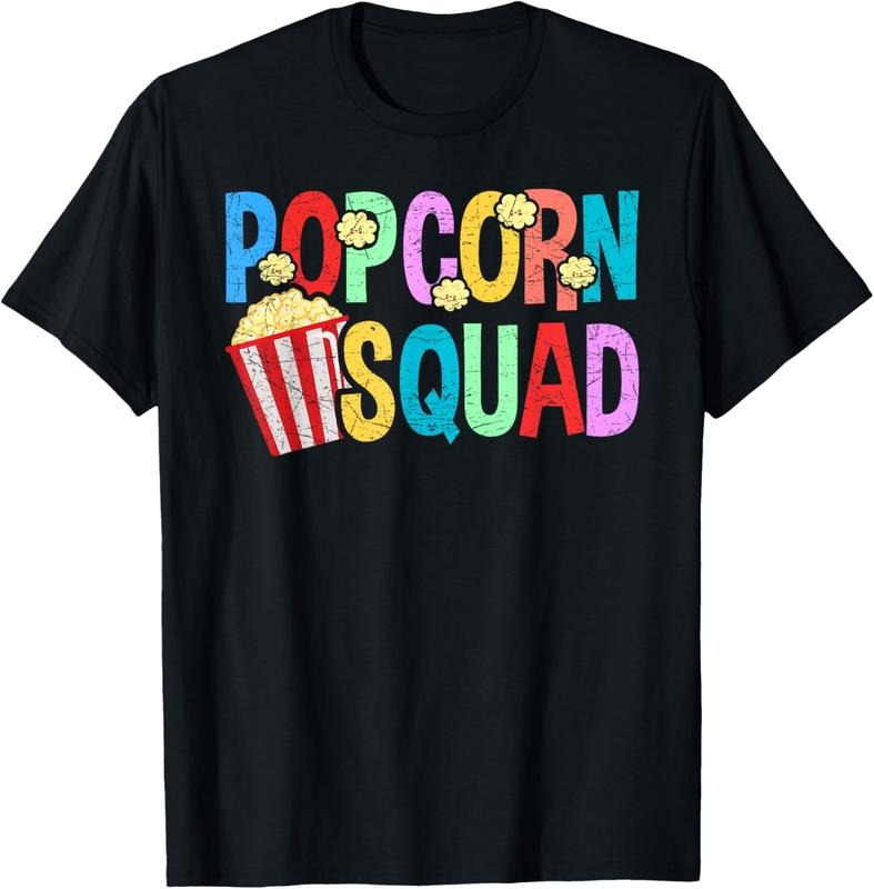 100% Cotton Popcorn Squad, Funny Movie Theater For Women Men T-Shirt Hoodie, Sweatshirt | HypeCrazeTee.com