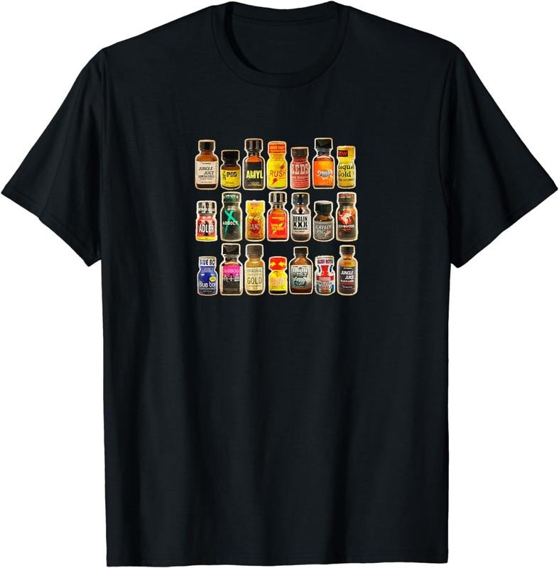 [100% Cotton]Poppers Bottles Vintage Gay Rush Jungle Juice Amyl Inhaler T-Shirt Hoodie, Sweatshirt | HypeCrazeTee.com