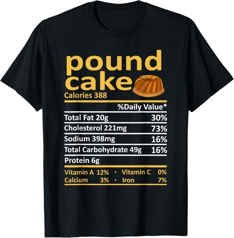 100% Cotton Pound Cake Nutrition Food Thanksgiving Costume Christmas T-Shirt Hoodie, Sweatshirt | HypeCrazeTee.com
