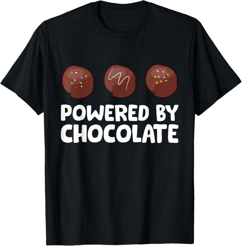 100% Cotton Powered By Chocolate Funny Chocolate T-Shirt Hoodie, Sweatshirt | HypeCrazeTee.com