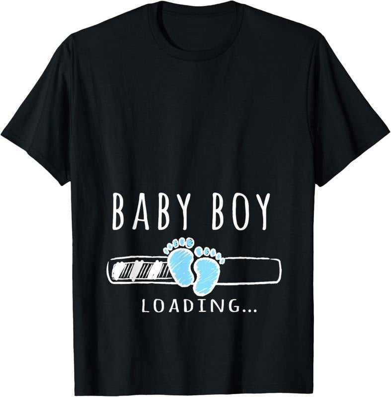 100% Cotton Pregnant Mom  Boy Loading T-Shirt Hoodie, Sweatshirt | HypeCrazeTee.com