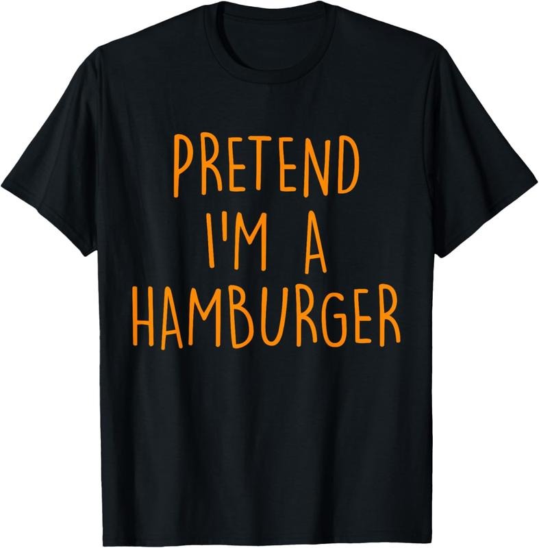 100% Cotton Pretend I'm A Hamburger Funny Easy Halloween Costume Party T-Shirt Hoodie, Sweatshirt | HypeCrazeTee.com