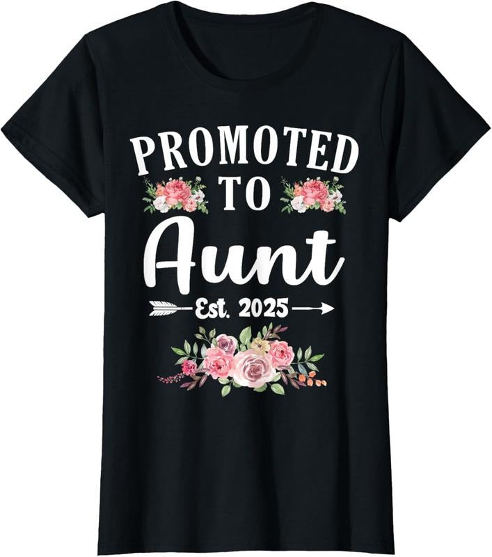 100% Cotton Promoted To Aunt 2025 Pregnancy Announcement Gifts for Aunt T-Shirt Hoodie, Sweatshirt | HypeCrazeTee.com