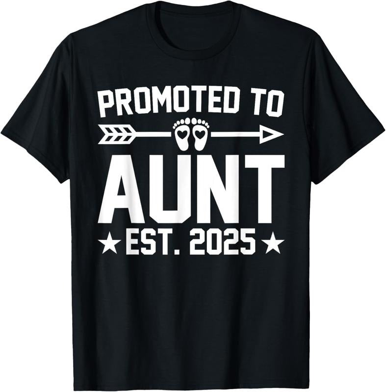 100% Cotton Promoted To Aunt Est 2025 Aunt  Announcement T-Shirt Hoodie, Sweatshirt | HypeCrazeTee.com