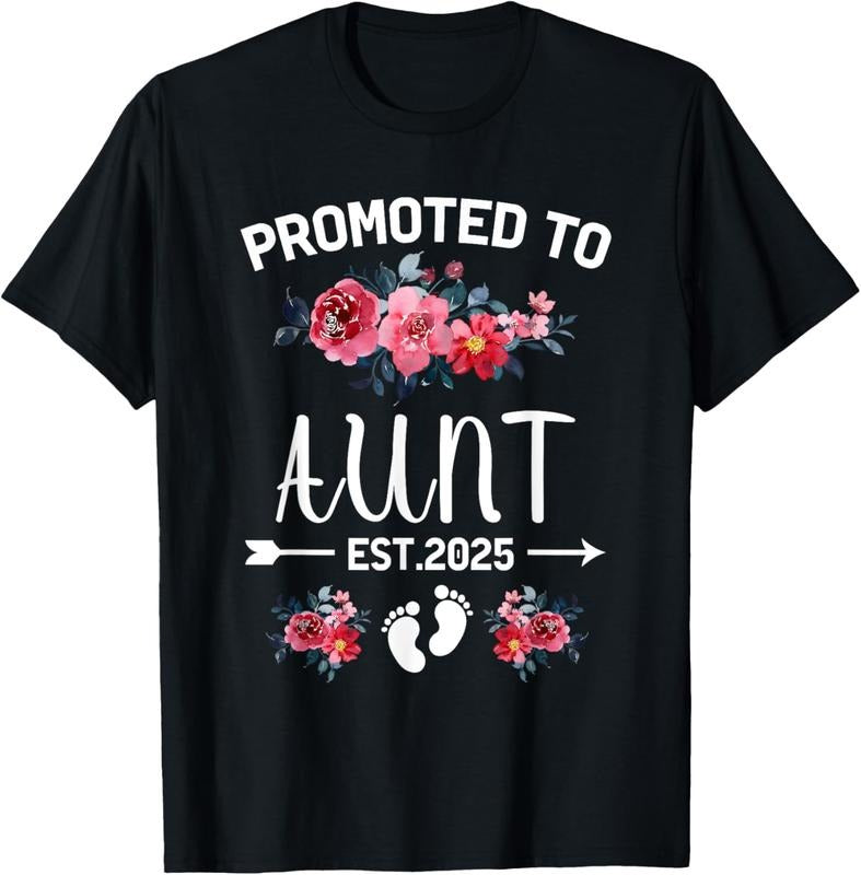 100% Cotton Promoted To Aunt Est 2025 Best Family Matching Pajamas T-Shirt Hoodie, Sweatshirt | HypeCrazeTee.com