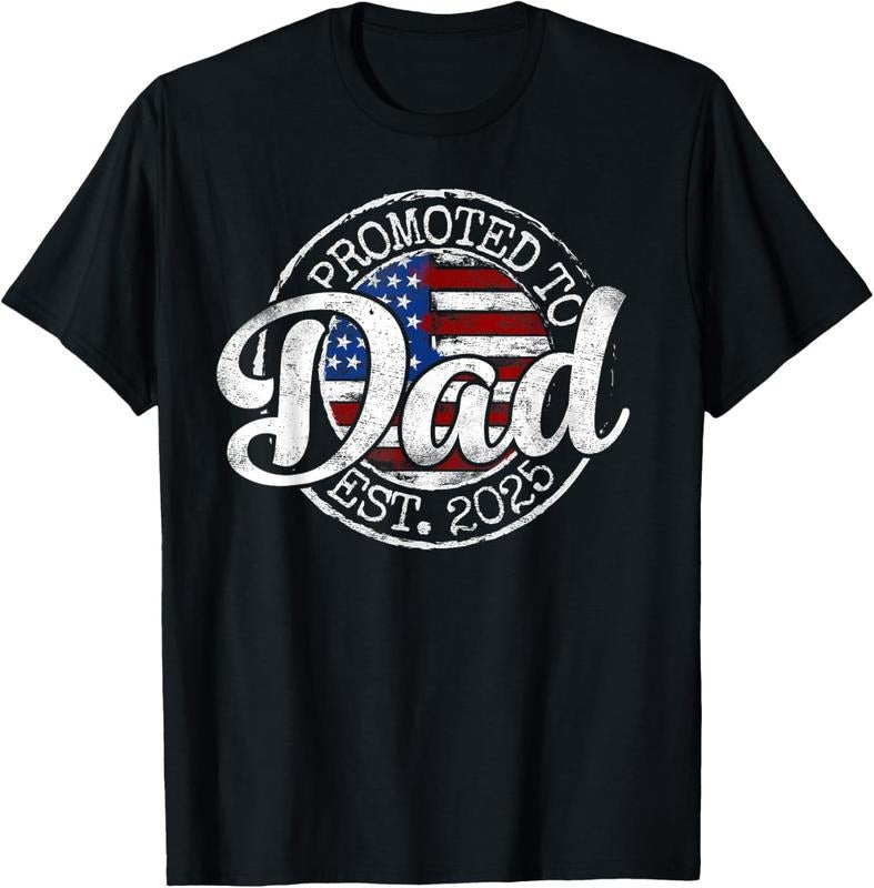 100% Cotton Promoted To Dad Est 2025 Daddy To Be Gifts First Time Dad T-Shirt Hoodie, Sweatshirt | HypeCrazeTee.com