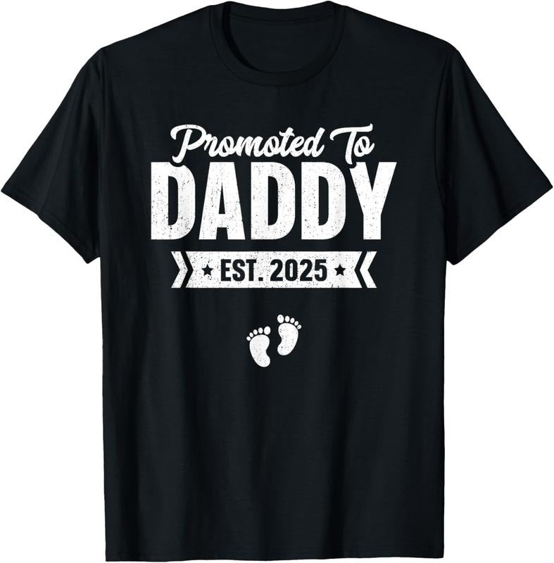 100% Cotton Promoted To Daddy Est. 2025 Shirt  Gift For New Daddy T-Shirt Hoodie, Sweatshirt | HypeCrazeTee.com