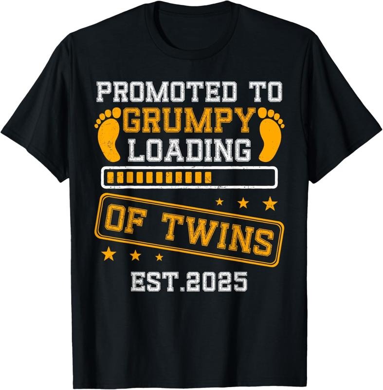 100% Cotton Promoted To GRUMPY of Twins Family est 2025 Loading Match T-Shirt Hoodie, Sweatshirt | HypeCrazeTee.com