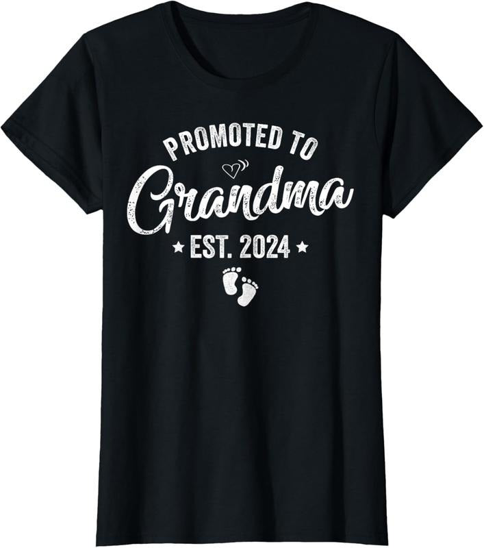 100% Cotton Promoted To Grandma Est 2024 Soon To Be New Grandma 2024 T-Shirt Hoodie, Sweatshirt | HypeCrazeTee.com