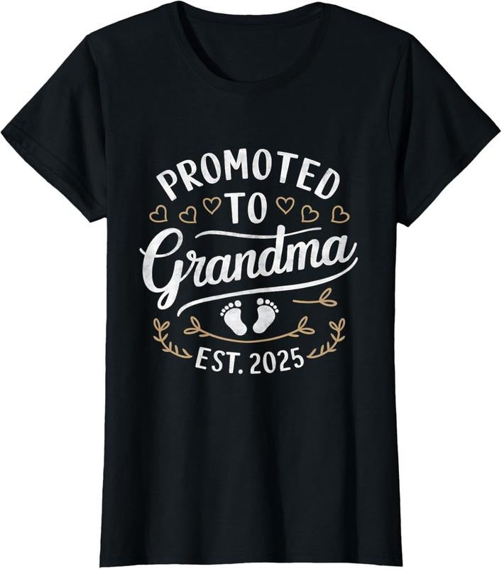 100% Cotton Promoted To Grandma Est. 2025 T-Shirt Hoodie, Sweatshirt | HypeCrazeTee.com