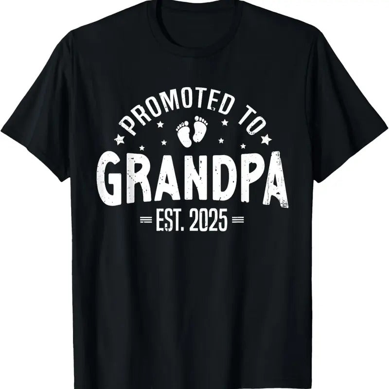 100% Cotton Promoted To Grandpa 2025 Grandpa est 2025 Soon To Be Grandpa T-Shirt Hoodie, Sweatshirt | HypeCrazeTee.com